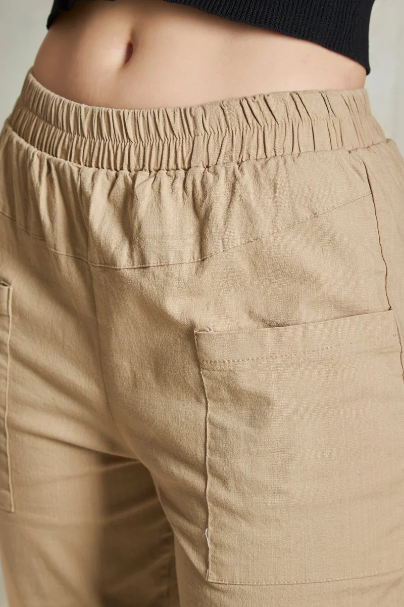 Virgio Cotton Stretch Vacation Panelled Capris for Women