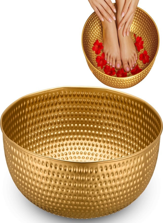 Pickmesh 2 Pcs 14 Inch Gold Hammered Bowls for Wedding Washing Foot Large Metal Decorative Serving Bowls Round Hammered Metal Bowl for Foot Washing Ceremony, Religious Ceremonies - Image 1