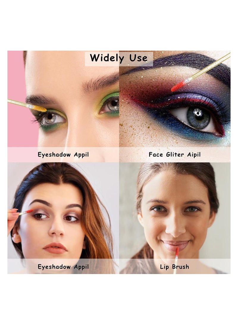 KASTWAVE Disposable Crystal Lip Brushes Stick, 100 Pcs Lip Gloss Brushes Lipstick Applicator, Makeup Beauty Brushes for Lipstick Lip Gloss Lip Mask Eyeshadow, Yellow - Image 4