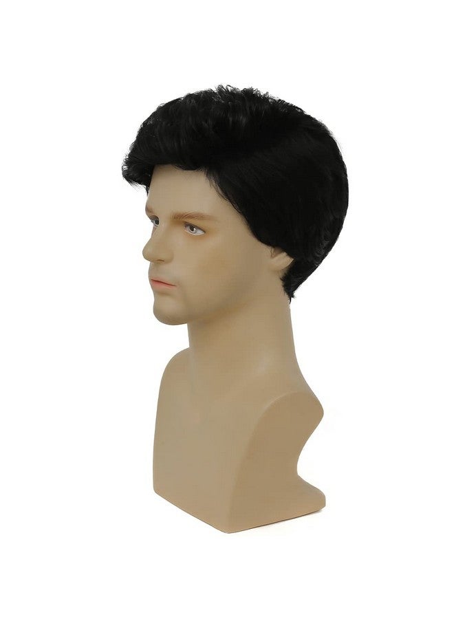 Swiking Mens Short Black Wig Natural Looking Synthetic Full Hair Wigs for Male Daily Party Costume Wig (Black) - Image 4