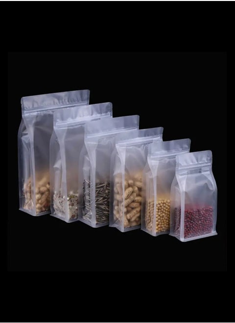 50 Pcs Resealable Stand Up Bags Matte Clear Zipper Lock Heat Seal Pouches with Tear Notch for Zip Food And Coffee Storage Lock Packing