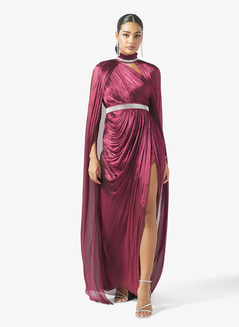 جولدن ابل 2PCS Set Belted Maxi Dress