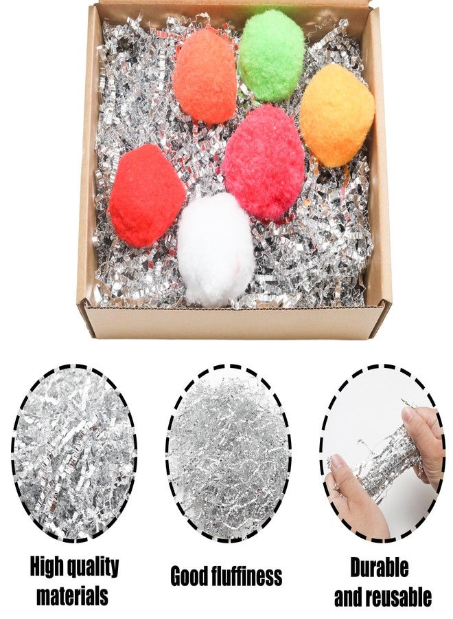 Funstreet 2LB Crinkle Cut Paper Shredded Paper Filler Siiver Confetti Shreds for Gift Baskets, Premium Decorative Shreds for Gift Box Packaging, Party Supplies, Wedding & Holiday Basket Filler - Image 3