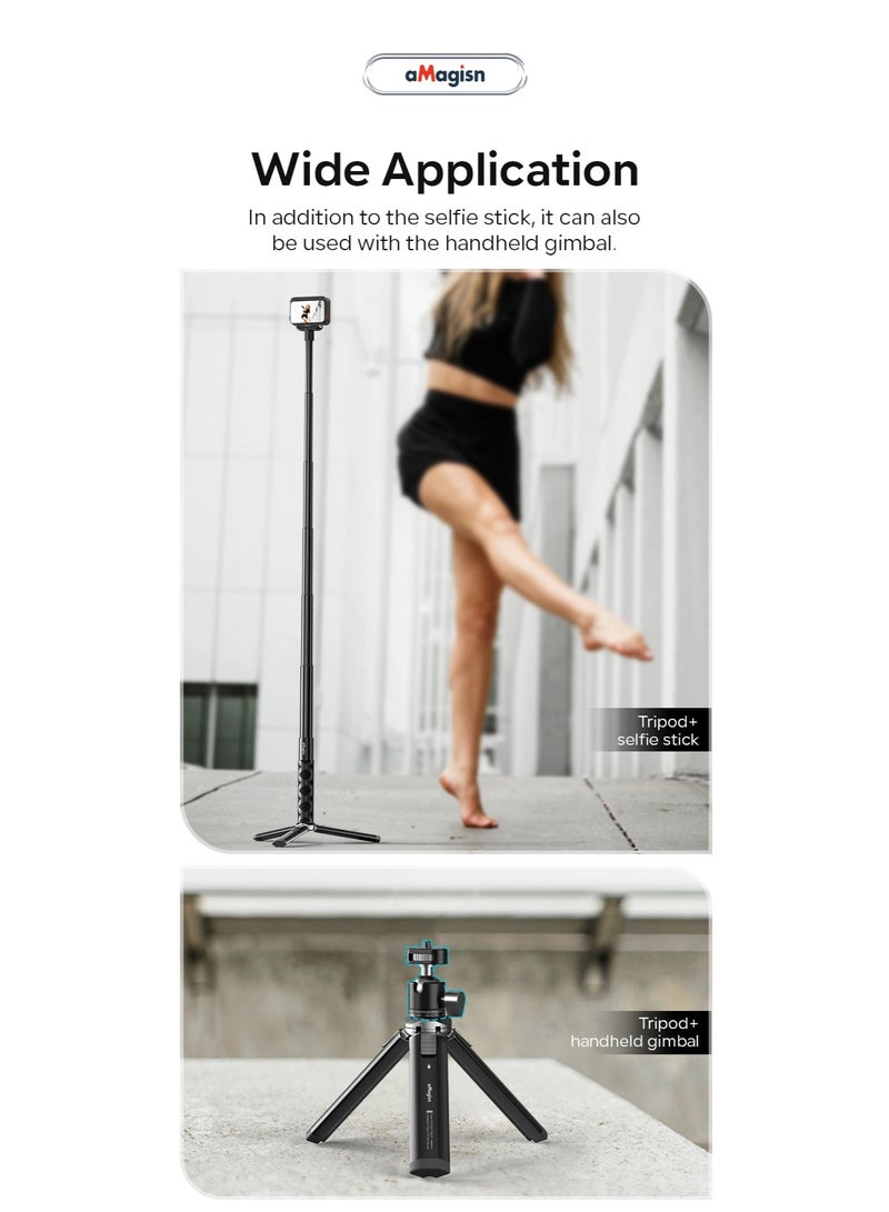 aMagisn Metal Desktop Tripod Stand – Durable Foldable Table Tripod with Adjustable Angles, 1/4" Stainless Steel Screw, Anti-Slip Silicone Feet – Camera Accessory - Image 5