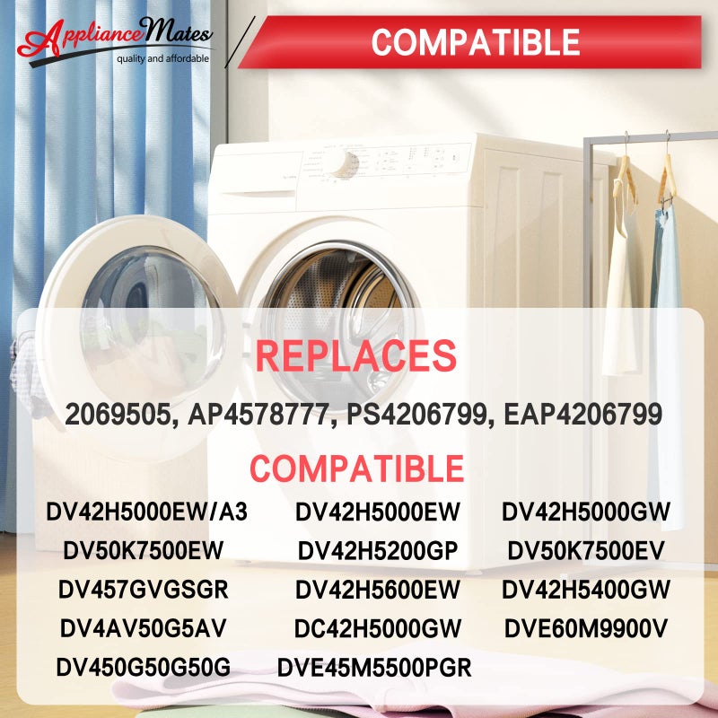 APPLIANCEMATES استبدال مرشح مصيدة الوبر Dc61-02595A لمجفف سامسونج يستبدل Ap4578777 Ps4206799 Eap4206799 Dv42H5200Ew/A3 Dv42H5000Ew/A3 Dv42H5200Ep/A3 - Image 5