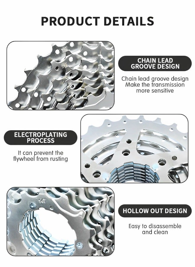 GROIC 8 Speed Cassette for Mountain Bike 11-32T Fit for Mountain Bike, Road Bicycle, MTB, BMX, Mountain Lightweight Bicycle Freewheel - Image 3