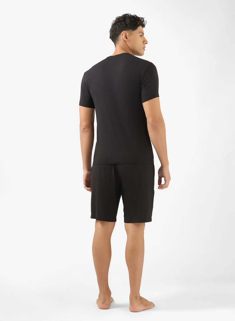 امبوريو ارماني بيجامة أساسية برباط