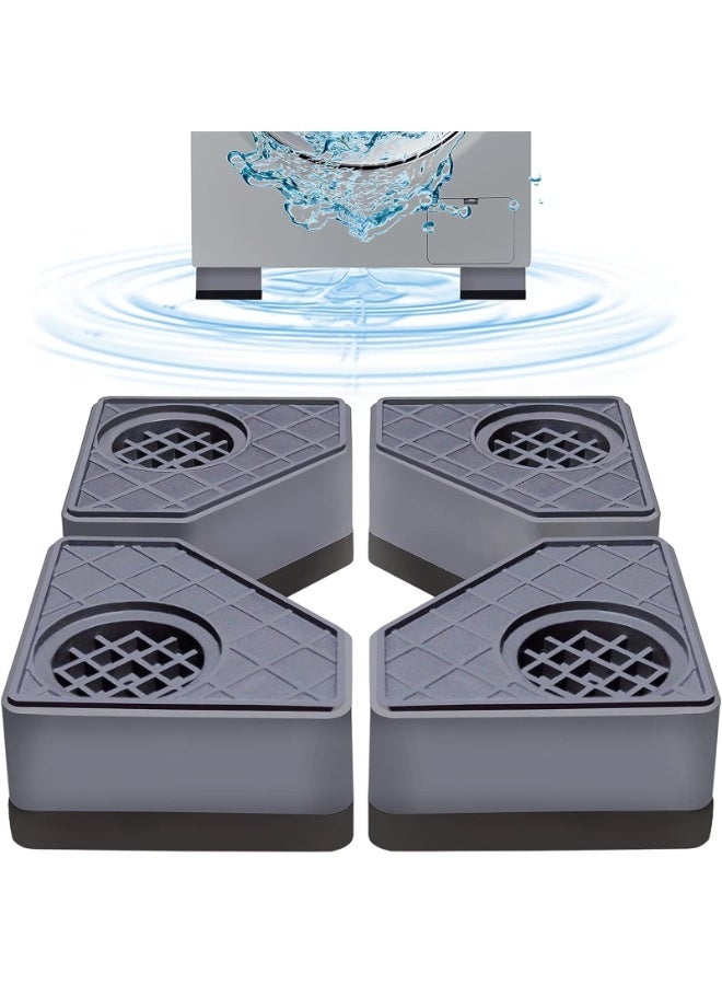 Anti Vibration Pads for Washing Machine 4PCS, Washer & Dryer Shock Absorbing Foot Pads, Noise Reduction Anti Slip Furniture Risers, Rubber Washing Machine Support Protects Floor - Image 1