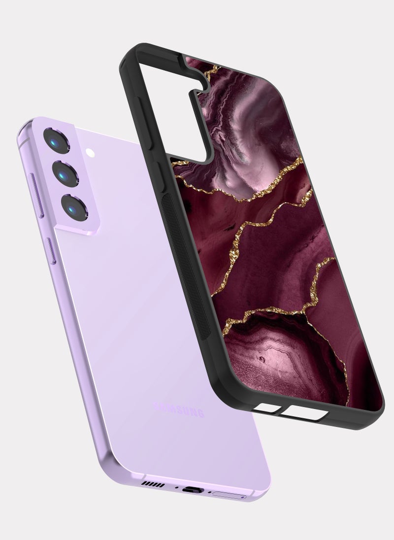 بكسلات كفر سامسونج جالكسي اس 22 رخامي ذهبي بنفسجي بنفسجي - Image 2