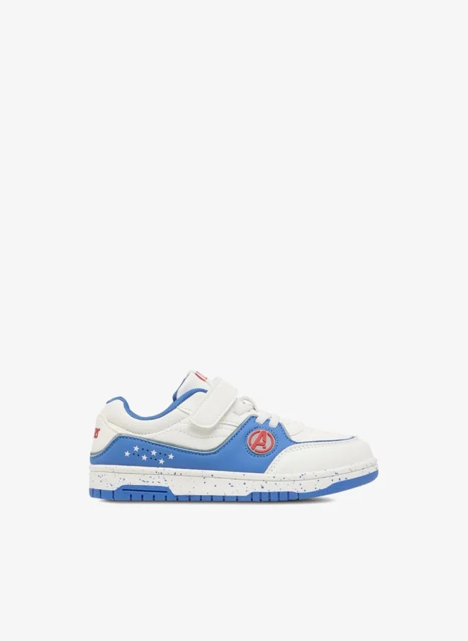 MARVEL Boys Avengers Applique Sneakers with Hook and Loop Closure