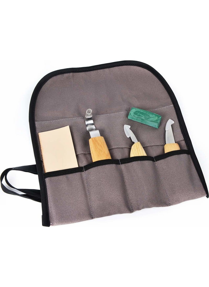 TiTi 1162 Wooden Spoon Kuksa Carving Knife Set with Cloth Bag  - Image 1