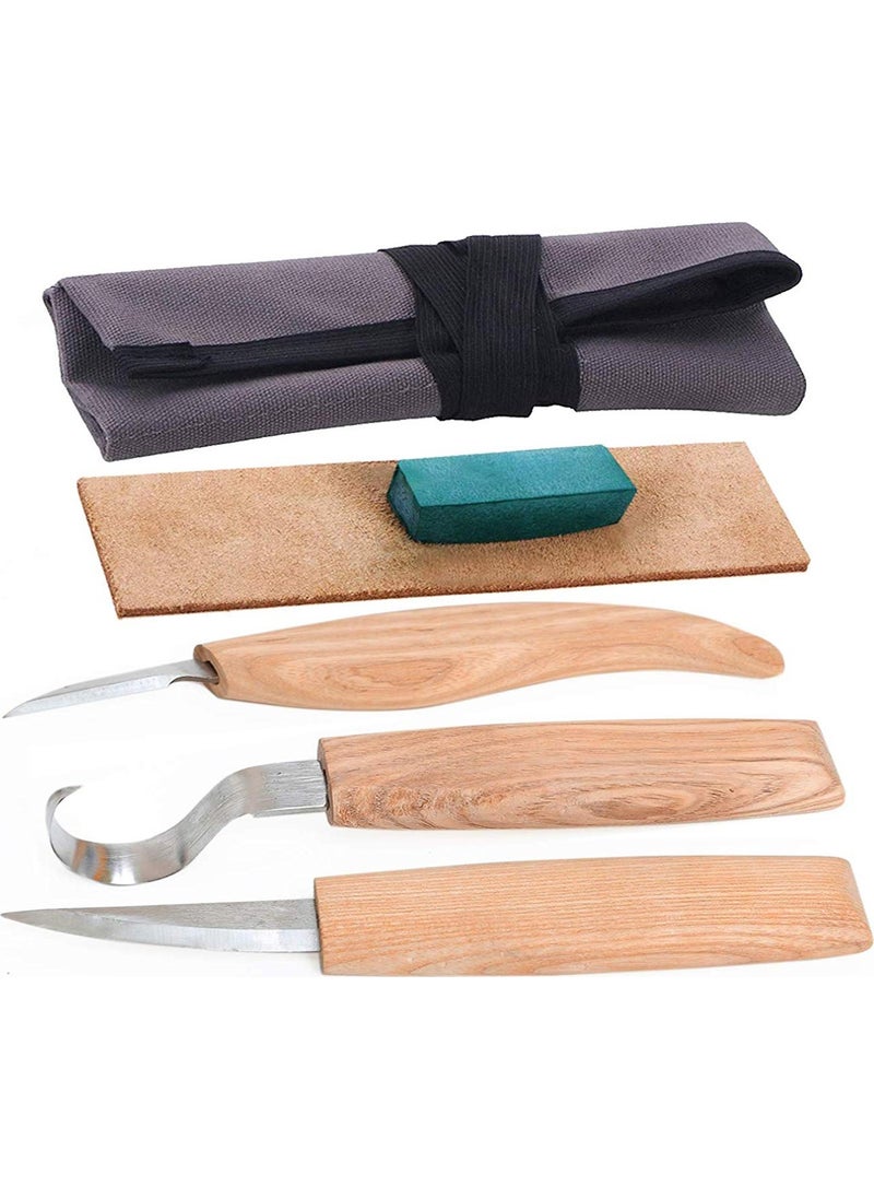 TiTi 1162 Wooden Spoon Kuksa Carving Knife Set with Cloth Bag  - Image 2