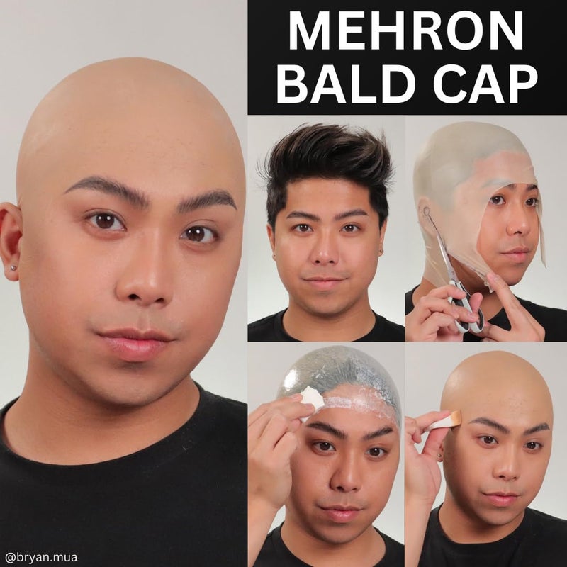 mehron مجموعة مكياج مهنية من مهرون | مجموعات مكياج للهالوين وكوسبلاي | مصنوعة في الولايات المتحدة الأمريكية | مجموعة كاملة | تشمل الأدوات والتعليمات حول كيفية إنشاء المظهر | (غطاء أصلع) - Image 3
