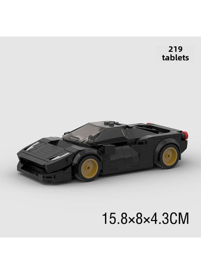 Children's Toy Car Model Racing Car Compatible Lego Small Particle Diy Building Blocks Educational Science Technology-Color:M10216 Cool Super Run-Specifications:100-400 Granules - Image 1
