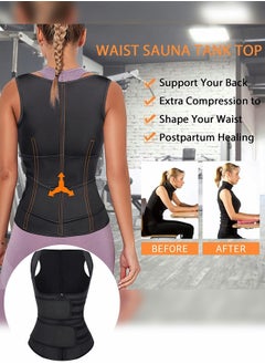 GROIC Waist Trainer for Women Waist Trainer Corset Vest Tummy Slimming Belly  Body Shaper, Double Belt Sauna Workout Trimmer Belts with Zipper and 9 Steel Bones  - Image 4