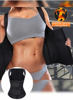GROIC Waist Trainer for Women Waist Trainer Corset Vest Tummy Slimming Belly  Body Shaper, Double Belt Sauna Workout Trimmer Belts with Zipper and 9 Steel Bones  - Image 5