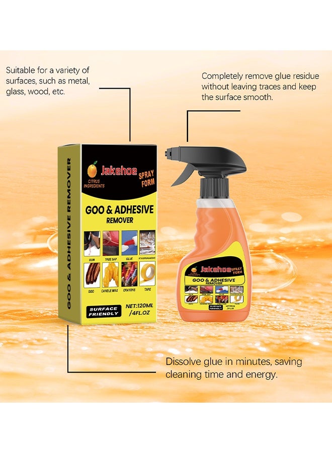 Jakehoe Goo & Adhesive Remover, Glue Remover Spray, Adhesive Remover For Cars, Glue Removal Liquid Tape Remover Sticker Lifter, Safe Adhesive Remover Multifunctional Glue Remover For Car Interiors Removes Residue Labels Decals, 120ML - Image 4