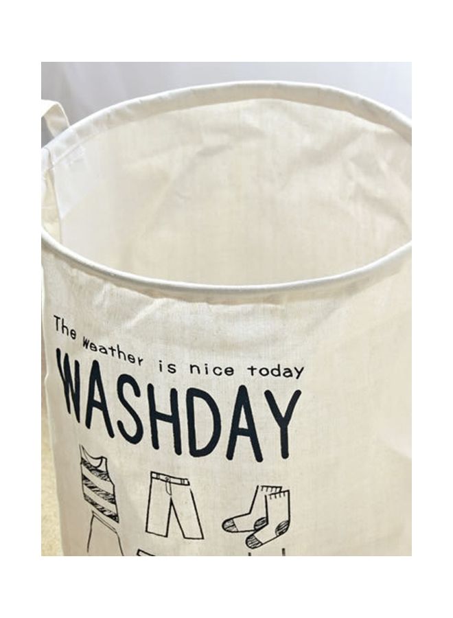 NIBEMINENT Laundry Storage Basket White/Black 16x13x19inch - Image 4