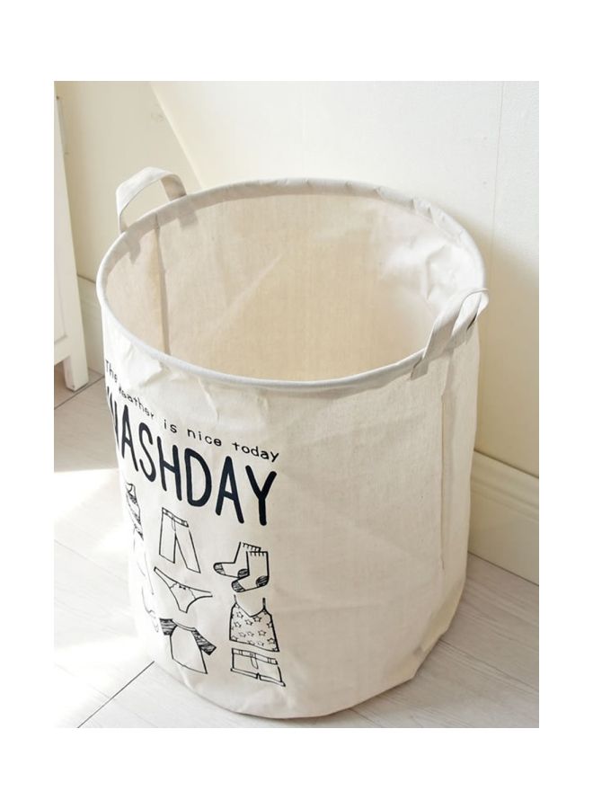NIBEMINENT Laundry Storage Basket White/Black 16x13x19inch - Image 3