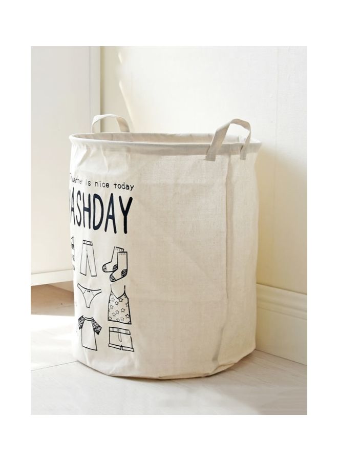 NIBEMINENT Laundry Storage Basket White/Black 16x13x19inch - Image 5