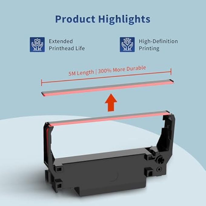 ERC30 BLACK AND RED PRINTER RIBBON REPLACEMENT FOR ERC-30/34/38 B/R RIBBONS WORK WITH RIBBON PRINTER (BLACK AND RED, 6-PACK) - Image 3