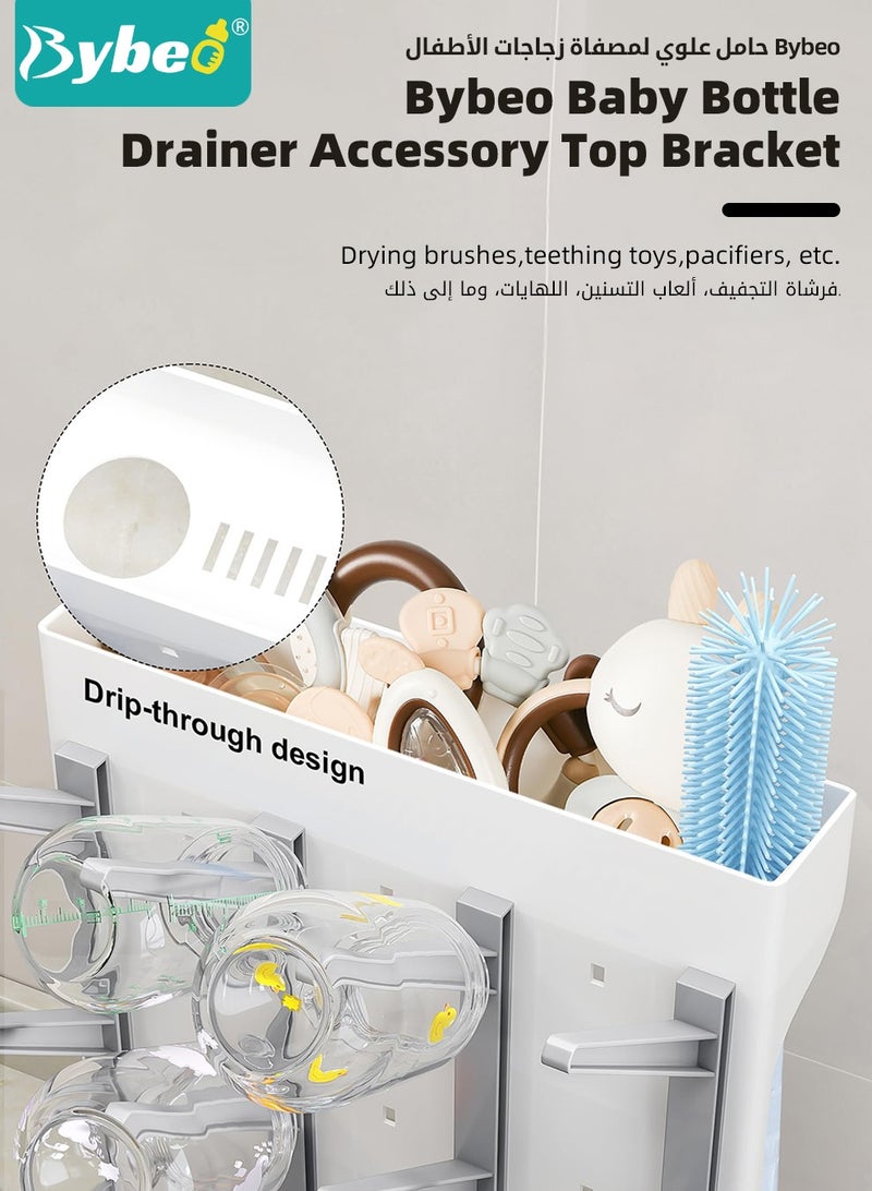 Bybeo Baby Bottle Drying Rack with 12 Hooks, Baby Bottle Rack Dryer +5-Piece Baby Bottle Brush Set, Baby Bottle Cleaning Set, Baby Bottle Organizer for Bottles, Brushes,Pacifiers - Image 4