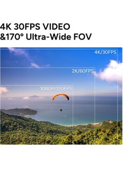 SJCAM 4K Action Camera, Pocket Cam, Stabilization, Waterproof, Mini Helmet Camera,170° FOV, Suitable for Vlogging and Web Cam, Built-in Speaker&Mic, with Helmet Mount Kits, 64G Card, Black  - Image 4