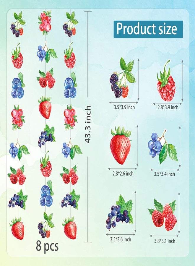 umoni Berry Birthday Party Wreaths, Decorations, Fruit-Themed Paper, Hanging Wreath Banners, and Baby Bath Wedding Decorations - Image 2