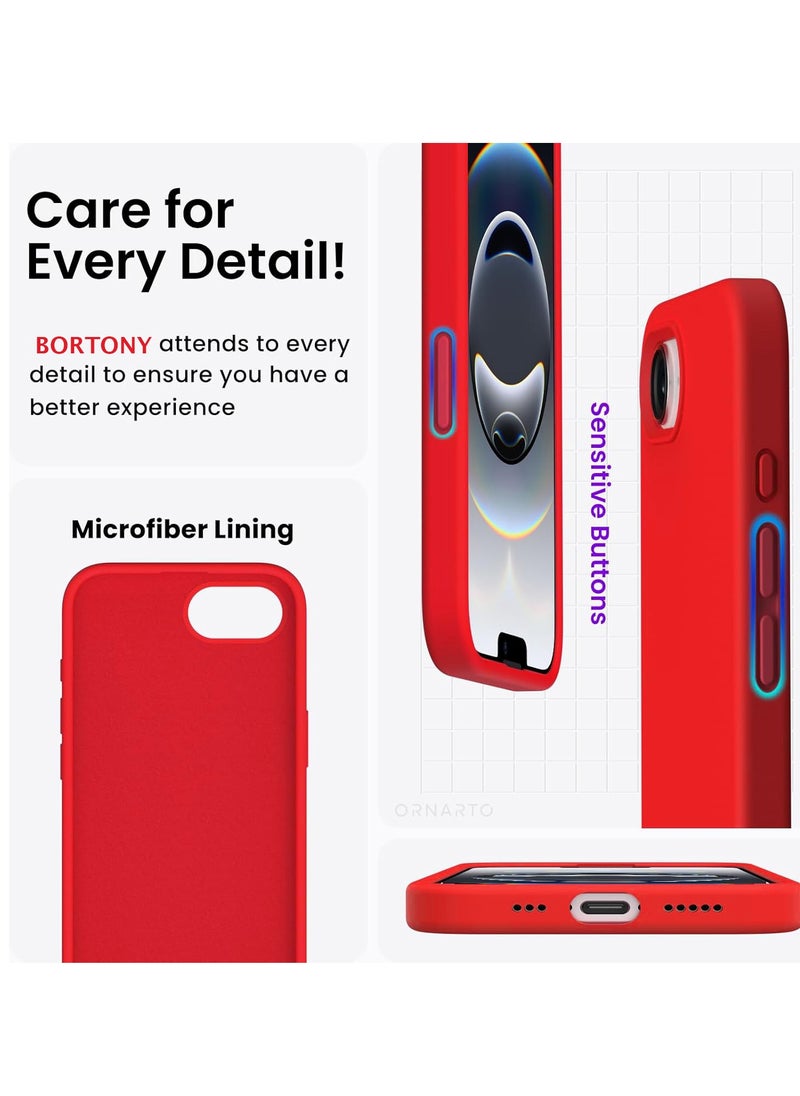 Houmt iPhone 16e Case Cover Liquid Silicone Camera Protection Soft Anti-Scratch Case With Microfiber Lining Shockproof Phone Case for iPhone 16e 6.1 inch  - Image 5