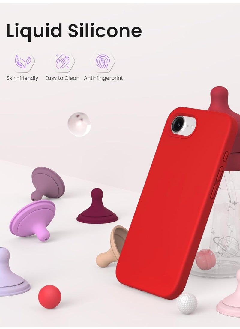 Houmt iPhone 16e Case Cover Liquid Silicone Camera Protection Soft Anti-Scratch Case With Microfiber Lining Shockproof Phone Case for iPhone 16e 6.1 inch  - Image 4