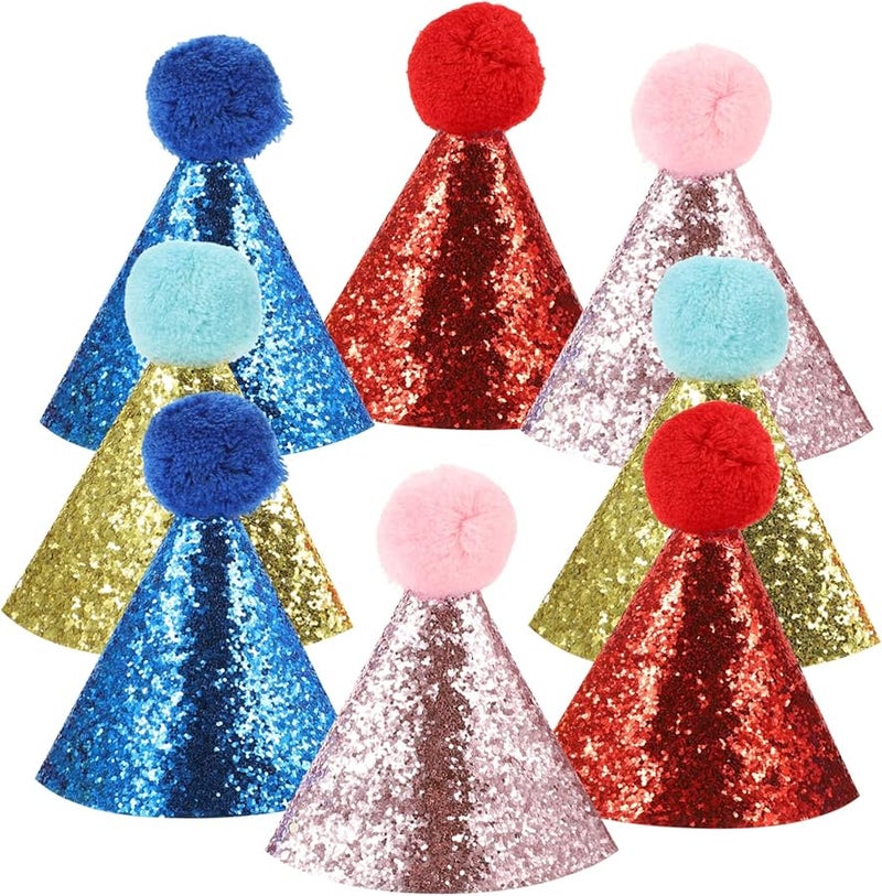 8Pcs Pet Birthday Party Hats For Dogs And Cats Small Pets Celebration Photo Accessories - Image 1