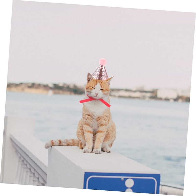 8Pcs Pet Birthday Party Hats For Dogs And Cats Small Pets Celebration Photo Accessories - Image 3