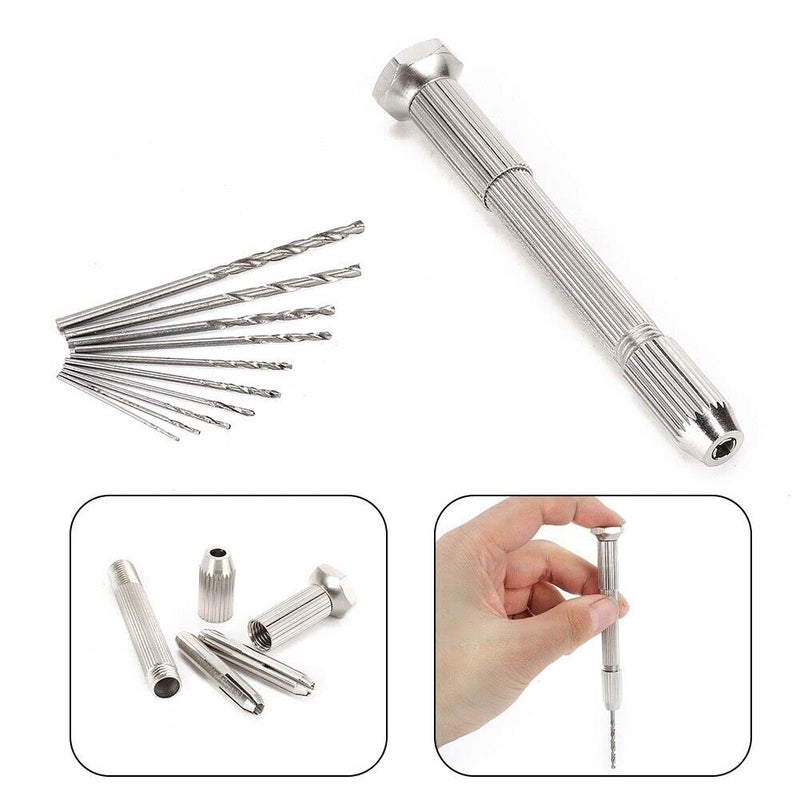 yadav Mini Micro Aluminum Twist Drill Bits Hand Tools of Keyless Chuck with 10pcs Twist Drill Bits Rotary Tools - Image 4