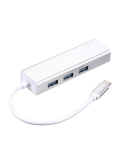 نيبمينينت موزع من Type C إلى 3 منافذ USB مع محول بمنفذ إيثرنت RJ45 أبيض  - Image 4
