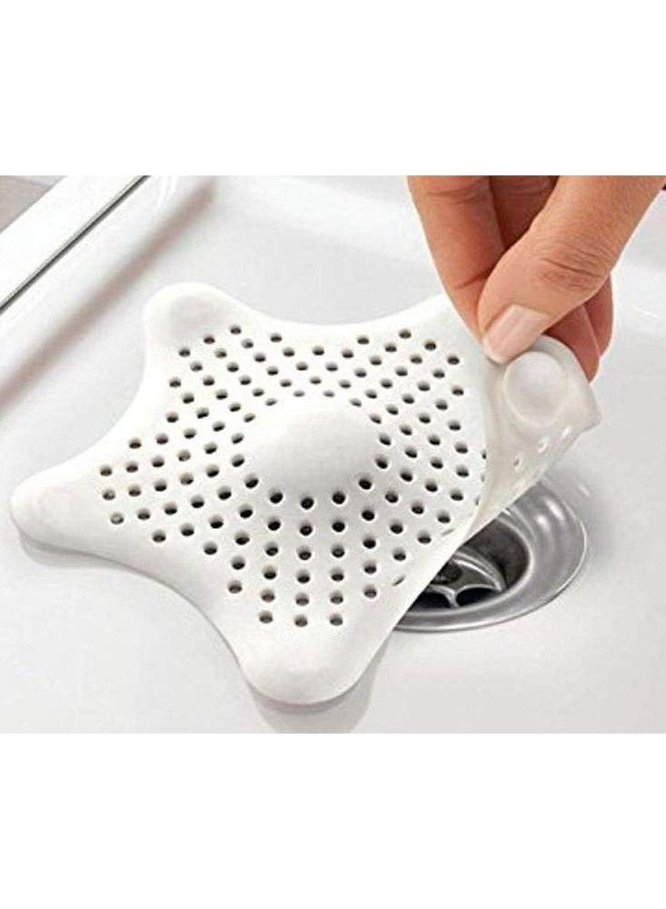 MARGOUN 5-Piece Kitchen Sink Strainer Filter Star Silicone Drain Cap Bathroom Floor Hair Catcher Anti Clogging Shower Drain Cover For Kitchen Bathroom Tub White  - Image 2