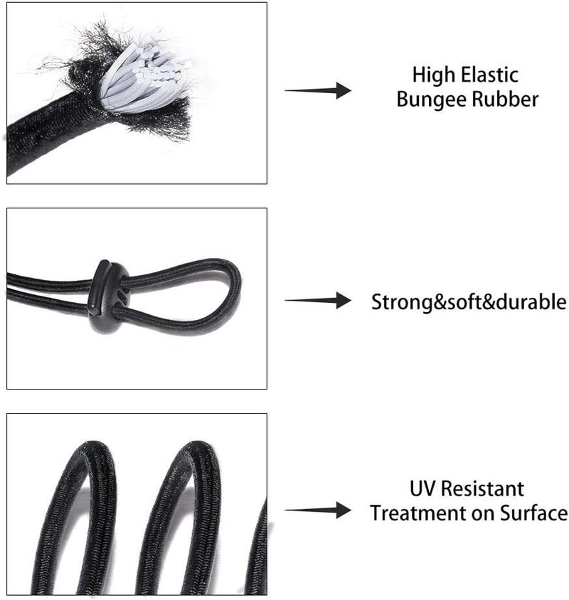 PERCARE 42 Pcs Cord Locks End Spring Toggle Stopper Zipper Pull Ends Fastener Buttons with 18 Yard Elastic Bungee Cord Stretch String for Drawstring, Shoelaces, Pants, Backpack, Bags, Luggage, DIY Crafting - Image 2