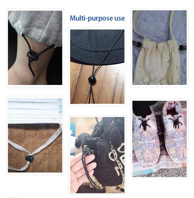 PERCARE 42 Pcs Cord Locks End Spring Toggle Stopper Zipper Pull Ends Fastener Buttons with 18 Yard Elastic Bungee Cord Stretch String for Drawstring, Shoelaces, Pants, Backpack, Bags, Luggage, DIY Crafting - Image 4
