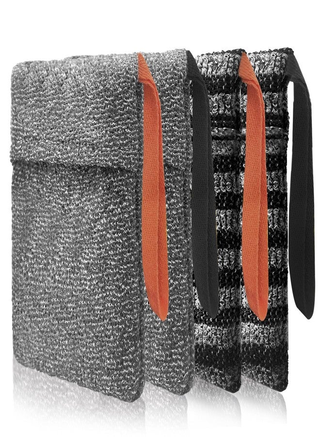 Beiskll 4 Pack Soap Bag Deep and Gentle Exfoliating,Bar Soap Pouch Saver Pocket, Body Scrubber Shower Bath Sponge Loofah (Grey) - Image 1
