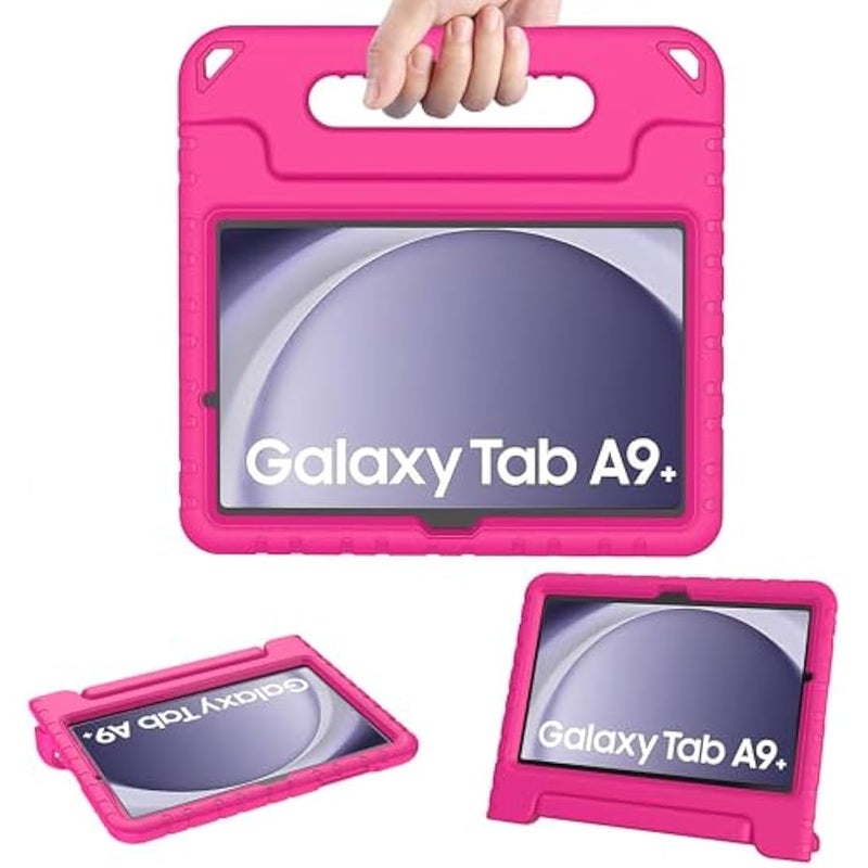 Shockproof Kids Case for Samsung Galaxy Tab A9+ Plus 11 inch with Built-in Screen Protector, Rose - Image 1