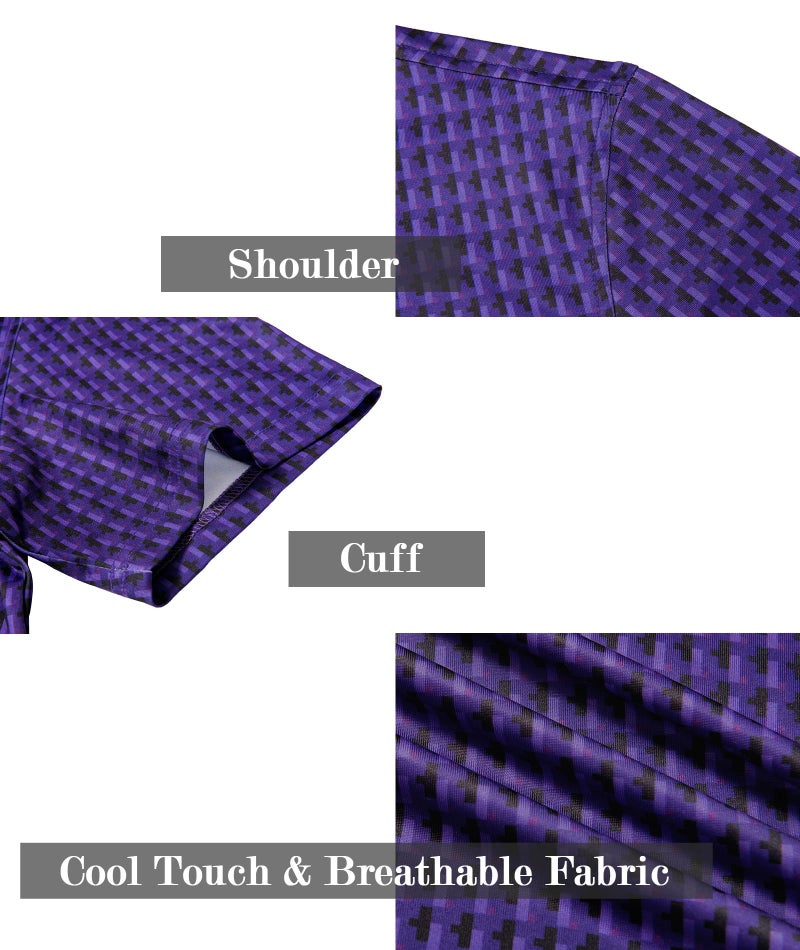 ZITY Men's Golf Shirts Short Sleeve Moisture Wicking Performance Print Patterns Casual Collared Golf Polo Shirt for Men - Image 5