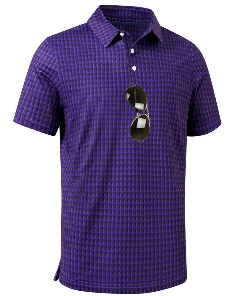 ZITY Men's Golf Shirts Short Sleeve Moisture Wicking Performance Print Patterns Casual Collared Golf Polo Shirt for Men - Image 1