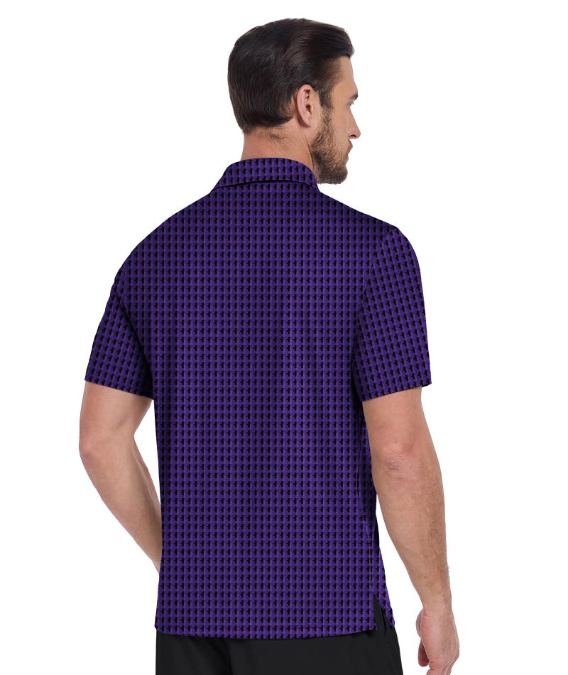 ZITY Men's Golf Shirts Short Sleeve Moisture Wicking Performance Print Patterns Casual Collared Golf Polo Shirt for Men - Image 2