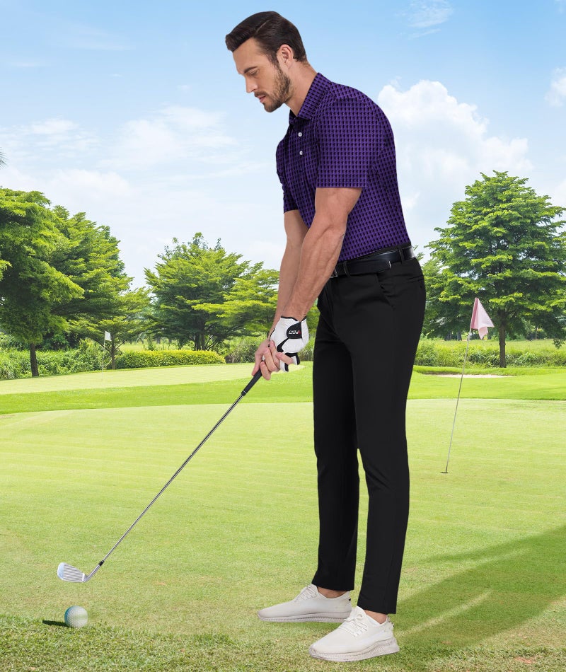 ZITY Men's Golf Shirts Short Sleeve Moisture Wicking Performance Print Patterns Casual Collared Golf Polo Shirt for Men - Image 3