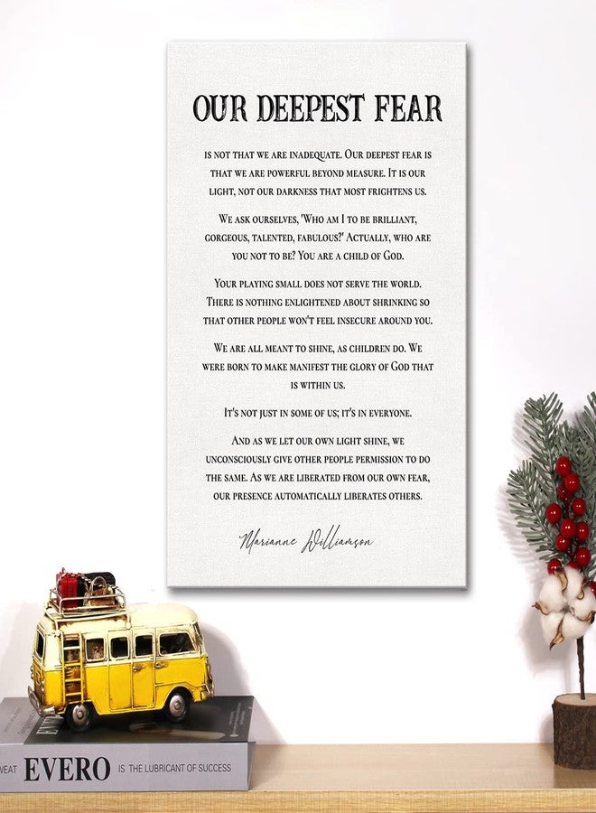 JerLoe Inspirational Quote Canvas Wall Art Motivational Our Deepest Fear Quotes Canvas Print Positive Canvas Painting Wall Decor Framed Gift 12x15 Inch - Image 5