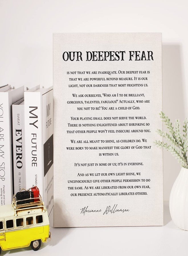 JerLoe Inspirational Quote Canvas Wall Art Motivational Our Deepest Fear Quotes Canvas Print Positive Canvas Painting Wall Decor Framed Gift 12x15 Inch - Image 4