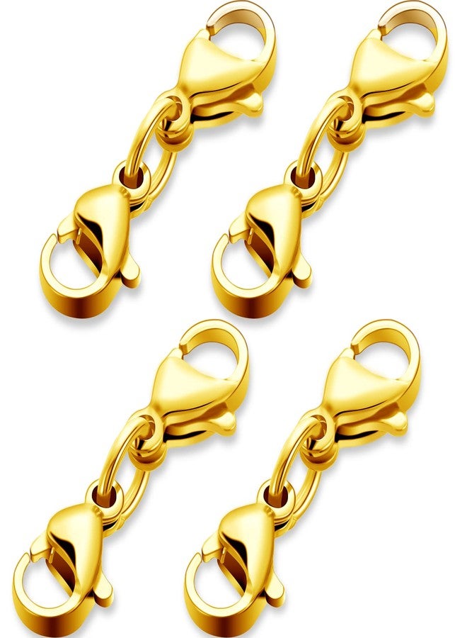 MTLEE Double Lobster Clasp Extender Double Claw Connector Bracelet Extension Clasp Small Bracelet Necklace Shortener for DIY Jewelry Making(1.3 Inch,Gold) - Image 1
