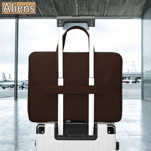 Aliens 14.1" Premium Vegan Leather Laptop Sleeve/Case Cover Bag, Padded Laptop Compartment Office Handbag for MacBook air/pro, Dell, Lenovo, Acer, Asus, Notebook, Tablet, ipad-BRW - Image 4