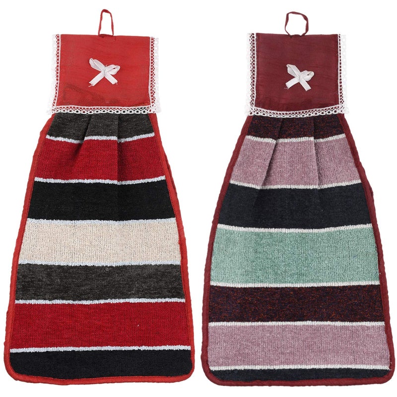 Kuber Industries Hanging Cotton Washbasin Napkin/Hand Towel for Kitchen and Bathroom (Multicolour, 2 Pieces) - CTKTC045543 - Image 1