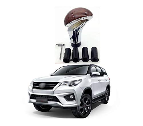 PRIKNIK Wood Texture Car Gear Shifter Lever Manual Modified Shifter Knob Handle Shift Lever Fit with 8mm 10mm 12mm Adapters Compatible with T-oyota F-ortuner - Image 1