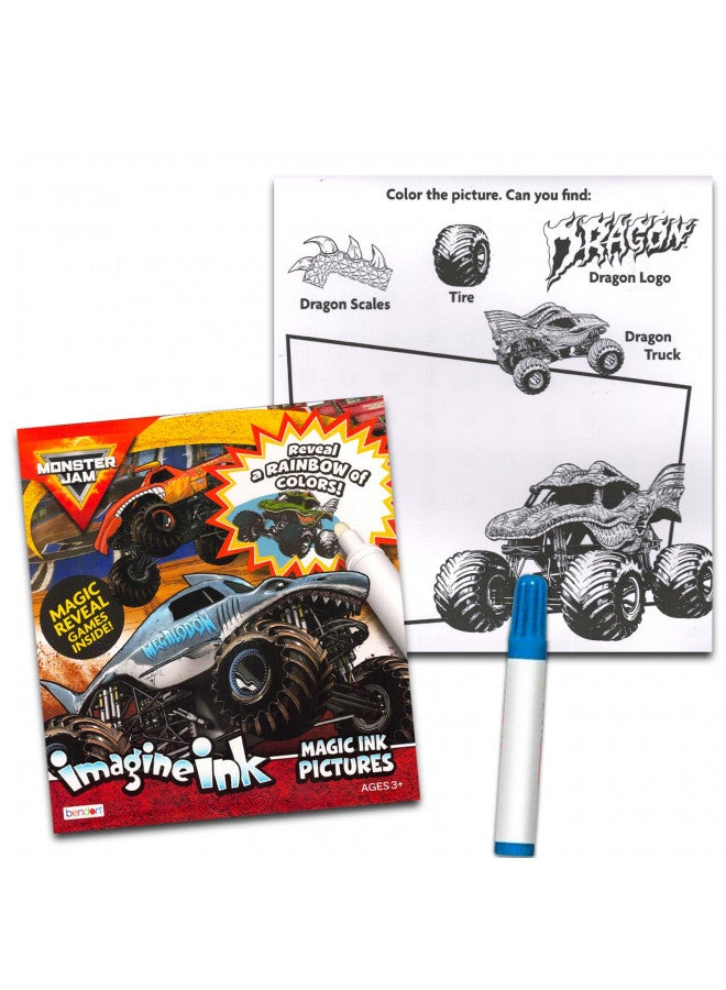 Bendon Bulk Imagine Ink Coloring Book Set for Boys - Bundle with 6 No Mess Coloring Books, Rex-Man Stickers and Door Hanger (Featuring Paw Patrol, Monster Jam, Mickey Mouse, Spidey, Cars, and PJ Masks) - Image 3